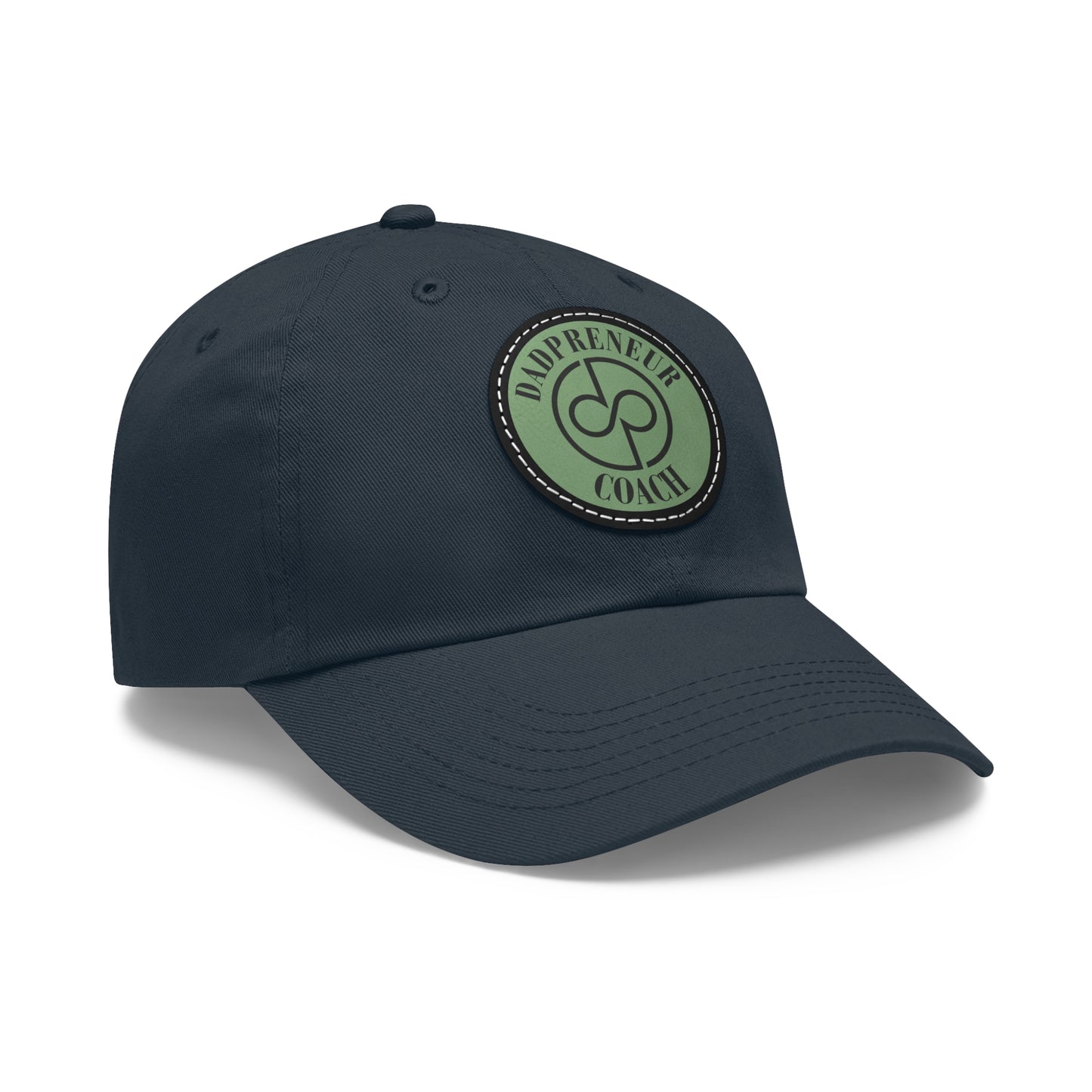 Dadpreneur - Dad Hat with Leather Patch (DADPRENEUR COACH LOGO) Round