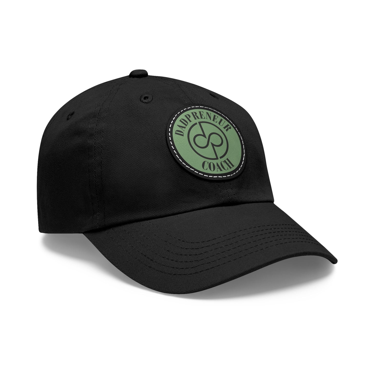 Dadpreneur - Dad Hat with Leather Patch (DADPRENEUR COACH LOGO) Round