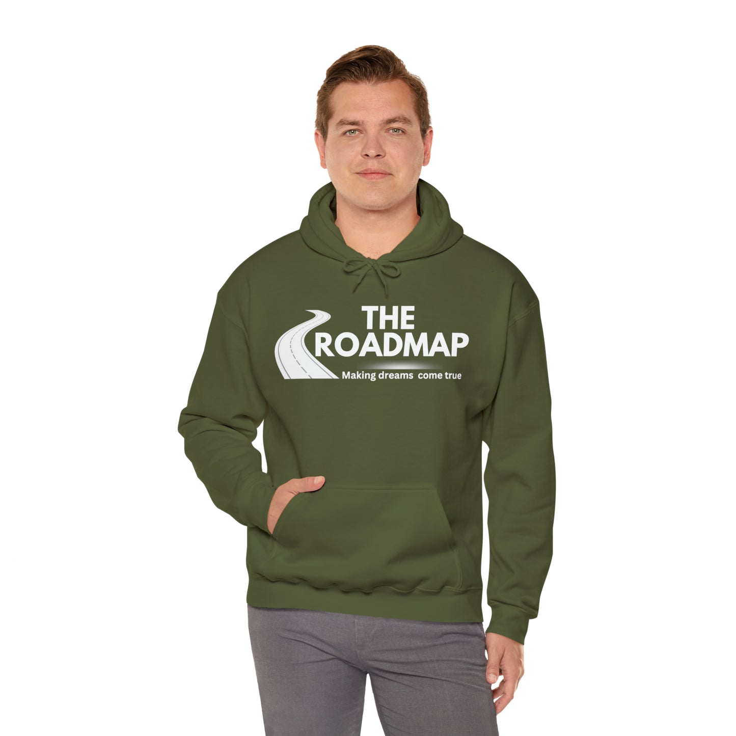 The RoadMap - Unisex Heavy Blend™ Hooded Sweatshirt (MAKING DREAMS COME TRUE) White Design