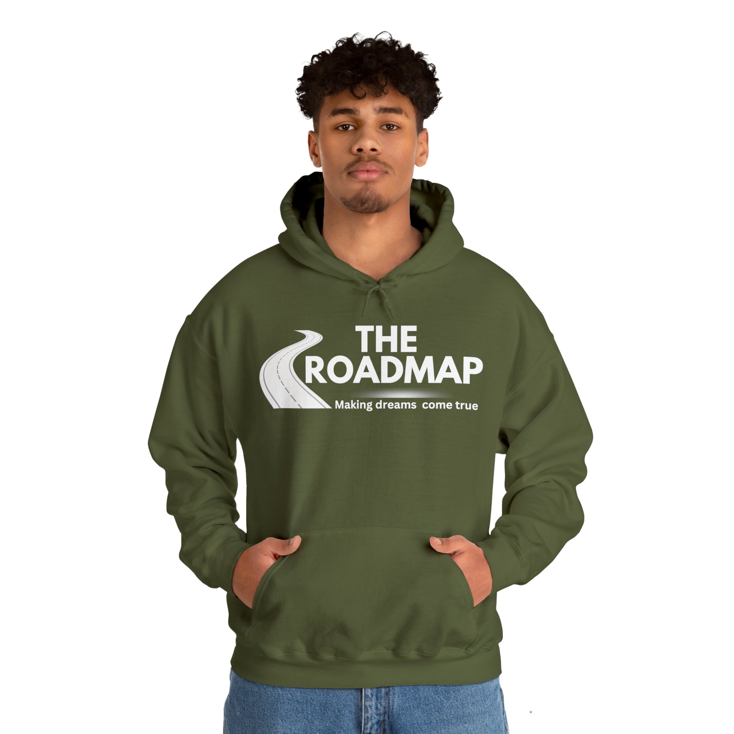 The RoadMap - Unisex Heavy Blend™ Hooded Sweatshirt (MAKING DREAMS COME TRUE) White Design