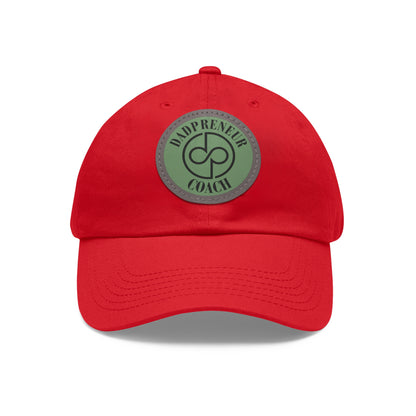 Dadpreneur - Dad Hat with Leather Patch (DADPRENEUR COACH LOGO) Round