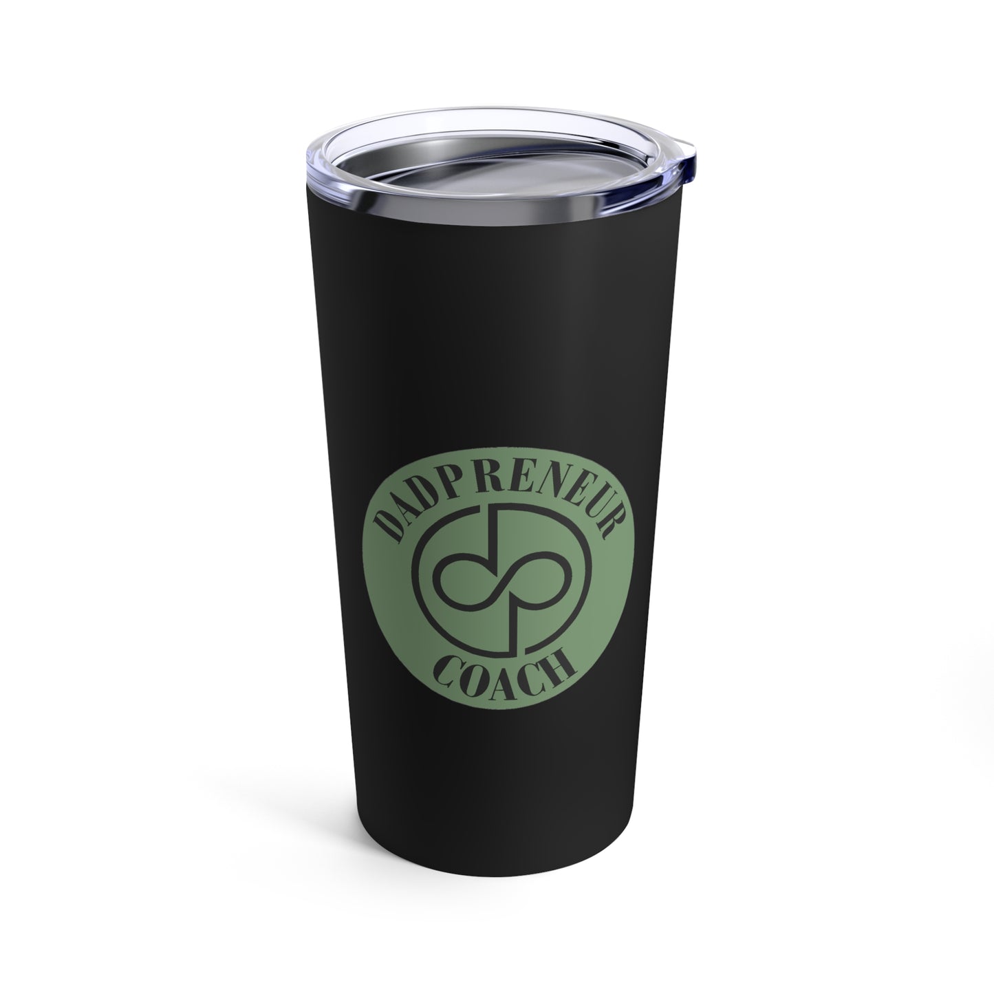 Dadpreneur/RoadMap - Tumbler 20oz (DADPRENEUR COACH LOGO/THE ROADMAP LOGO) Black w/White Design