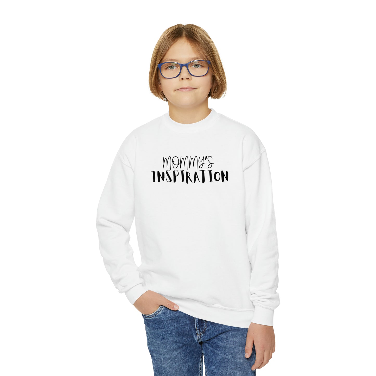 Dadpreneur/RoadMap - Youth Crewneck Sweatshirt (MOMMY'S INSPIRATION)