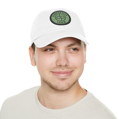 Dadpreneur - Dad Hat with Leather Patch (DADPRENEUR COACH LOGO) Round