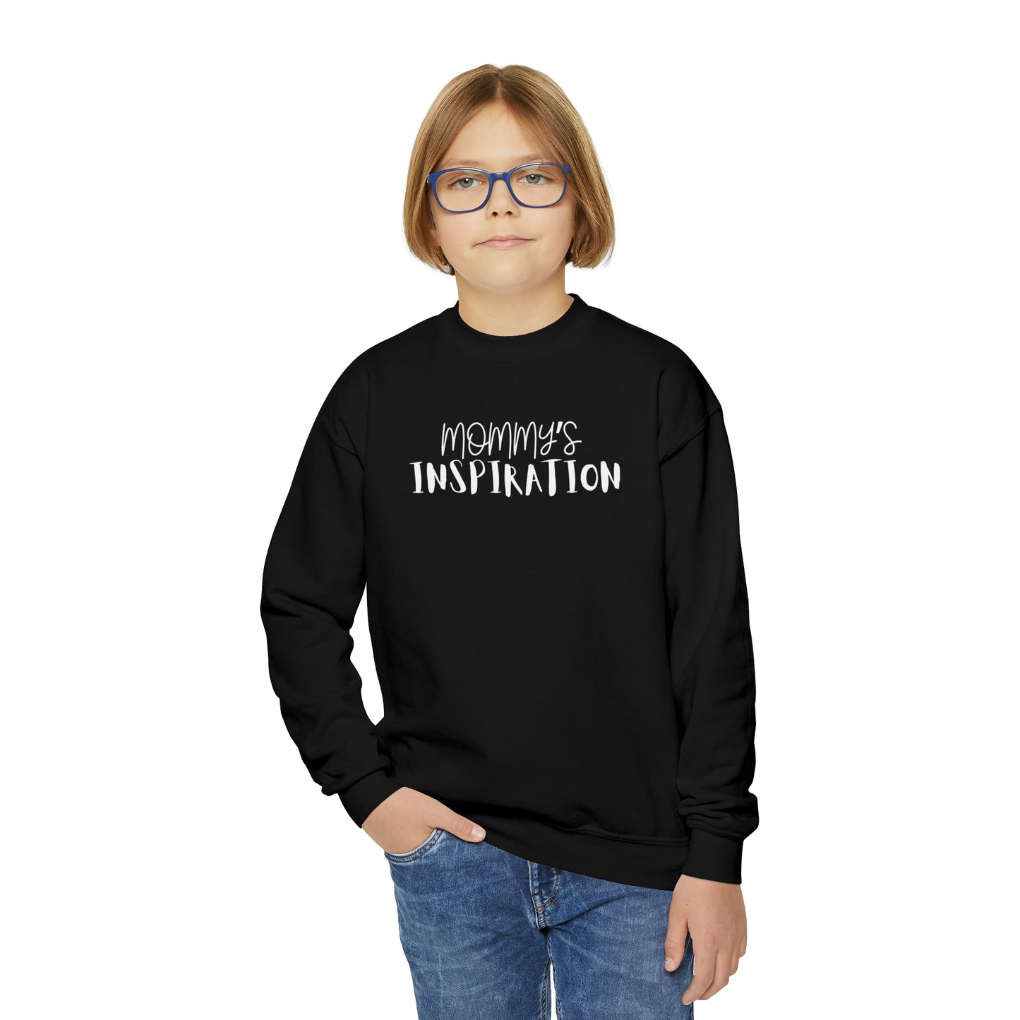 Dadpreneur/RoadMap - Youth Crewneck Sweatshirt (MOMMY'S INSPIRATION)