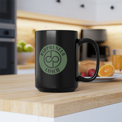 Dadpreneur/RoadMap - Black Mug, 15oz (DADPRENEUR COACH LOGO/THE ROADMAP LOGO)