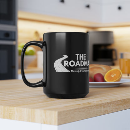 Dadpreneur/RoadMap - Black Mug, 15oz (DADPRENEUR COACH LOGO/THE ROADMAP LOGO)