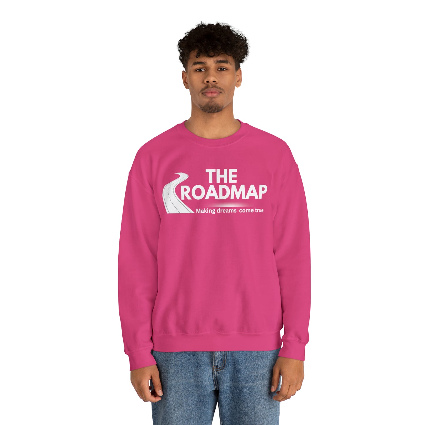 The RoadMap - Unisex Heavy Blend™ Crewneck Sweatshirt (MAKING DREAMS COME TRUE) White Design