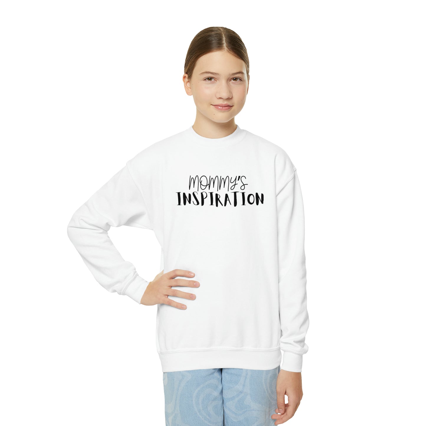 Dadpreneur/RoadMap - Youth Crewneck Sweatshirt (MOMMY'S INSPIRATION)