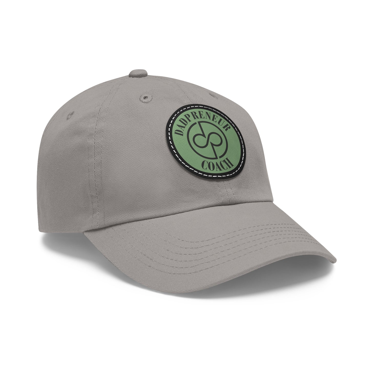 Dadpreneur - Dad Hat with Leather Patch (DADPRENEUR COACH LOGO) Round