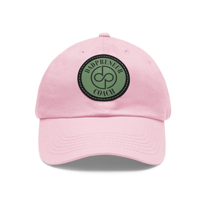 Dadpreneur - Dad Hat with Leather Patch (DADPRENEUR COACH LOGO) Round