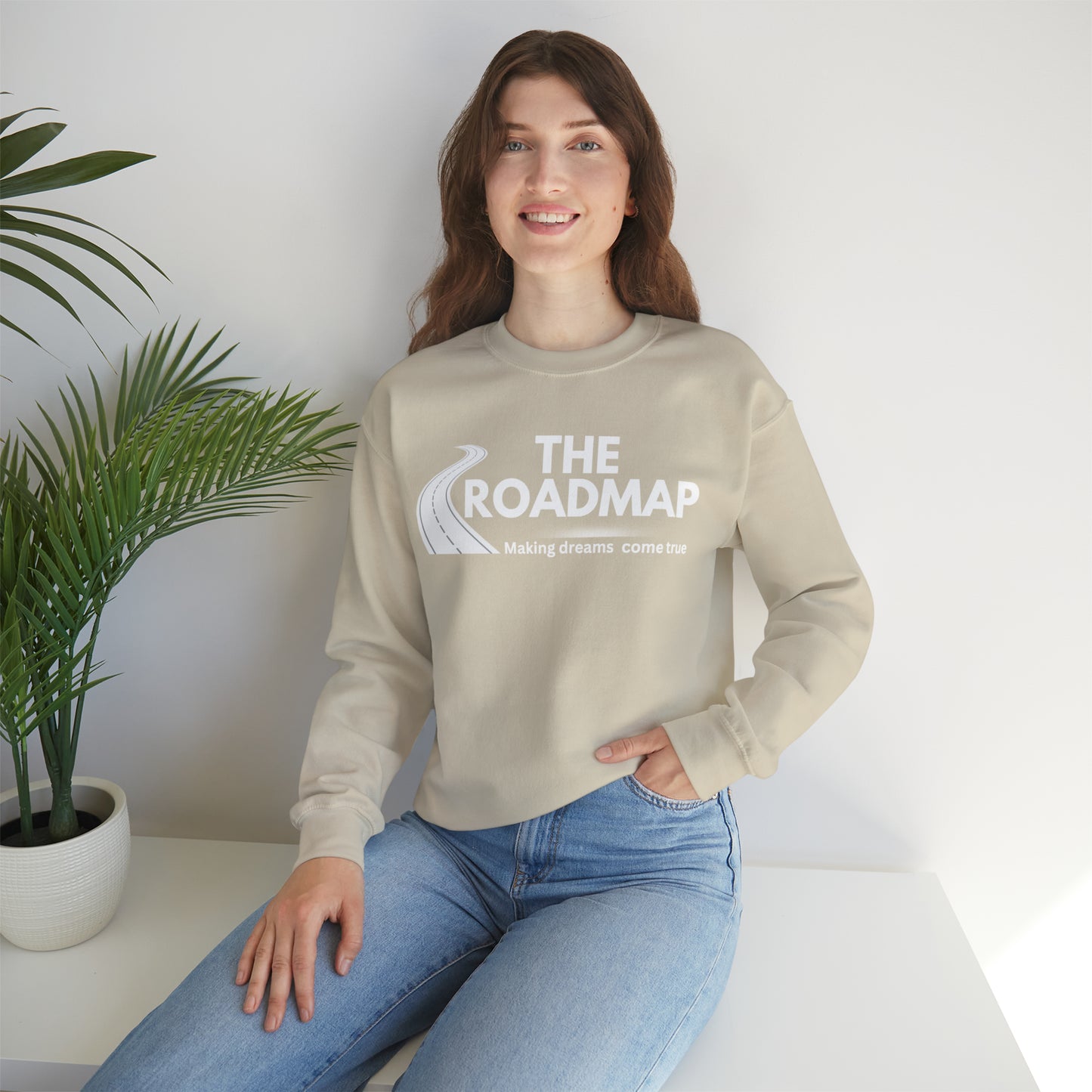 The RoadMap - Unisex Heavy Blend™ Crewneck Sweatshirt (MAKING DREAMS COME TRUE) White Design