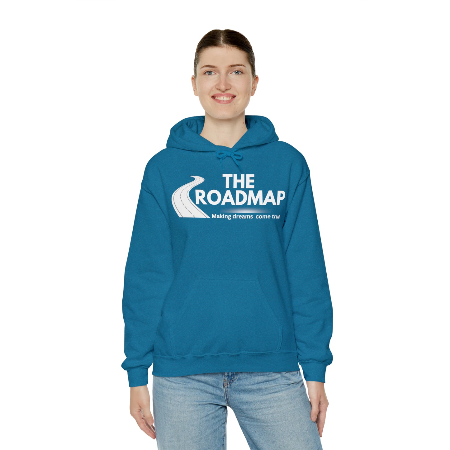 The RoadMap - Unisex Heavy Blend™ Hooded Sweatshirt (MAKING DREAMS COME TRUE) White Design