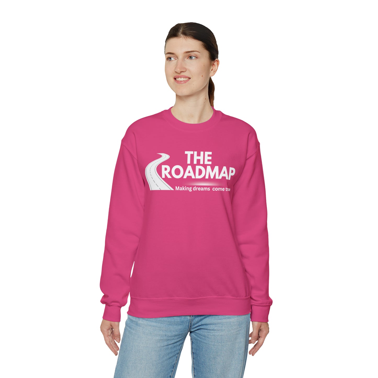 The RoadMap - Unisex Heavy Blend™ Crewneck Sweatshirt (MAKING DREAMS COME TRUE) White Design