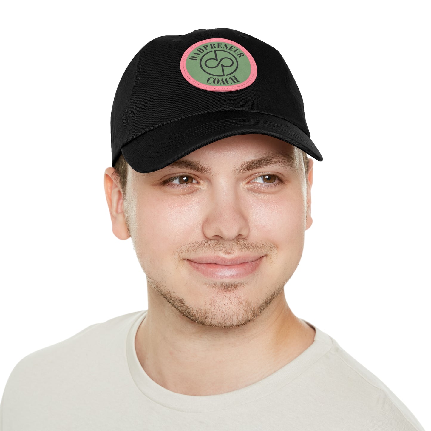 Dadpreneur - Dad Hat with Leather Patch (DADPRENEUR COACH LOGO) Round