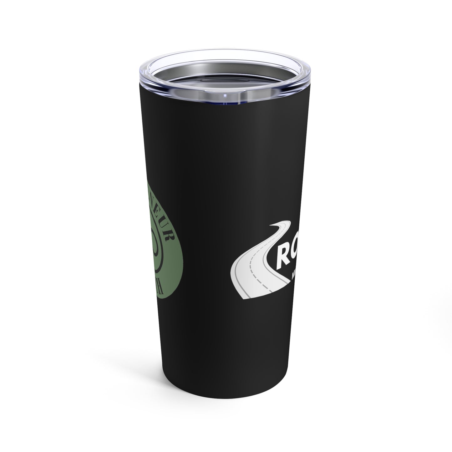 Dadpreneur/RoadMap - Tumbler 20oz (DADPRENEUR COACH LOGO/THE ROADMAP LOGO) Black w/White Design