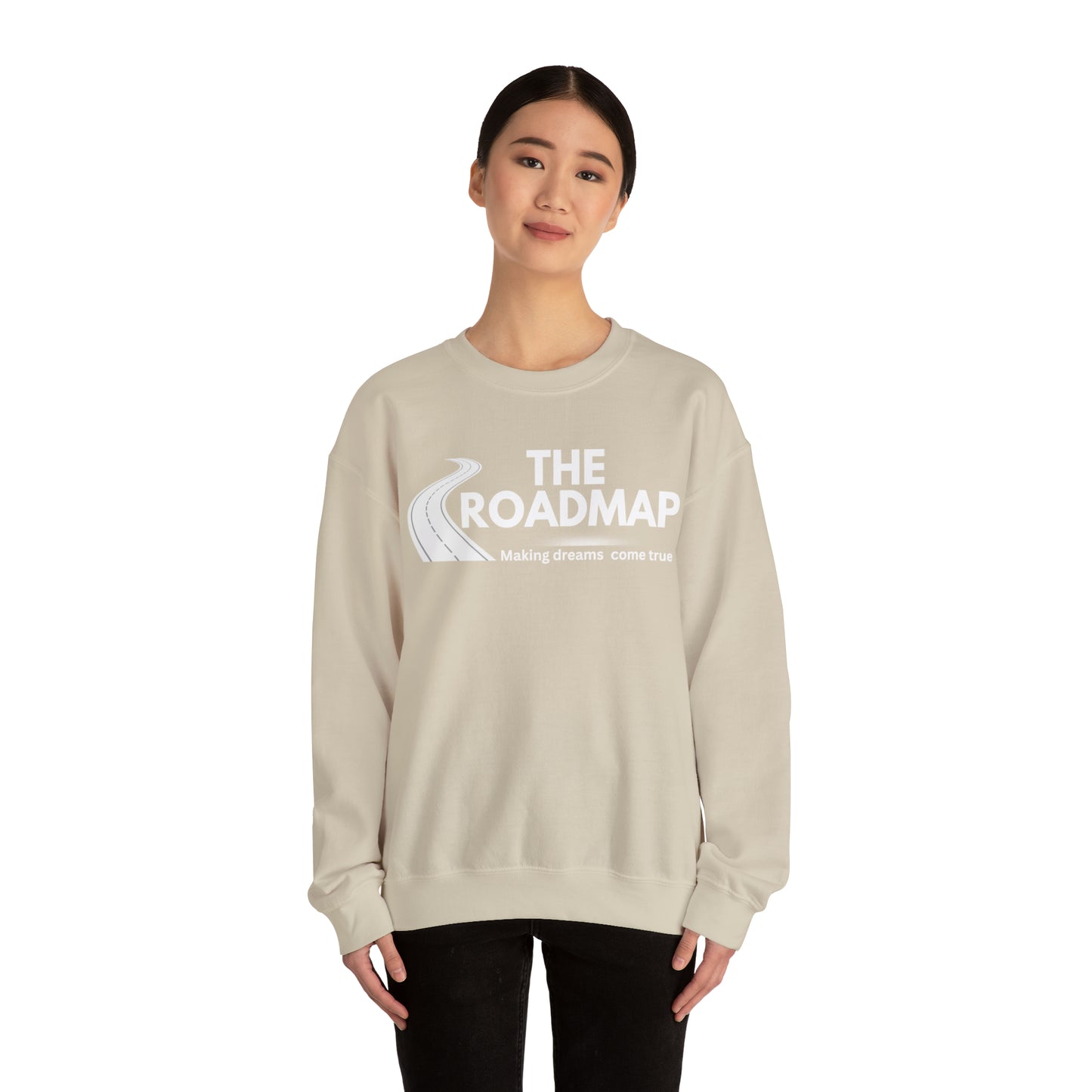 The RoadMap - Unisex Heavy Blend™ Crewneck Sweatshirt (MAKING DREAMS COME TRUE) White Design