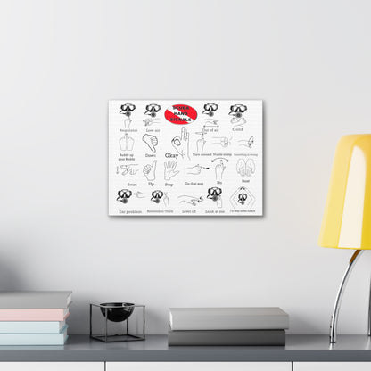 Scuba Hand Signals Canvas Gallery Wrap in 5 Sizes