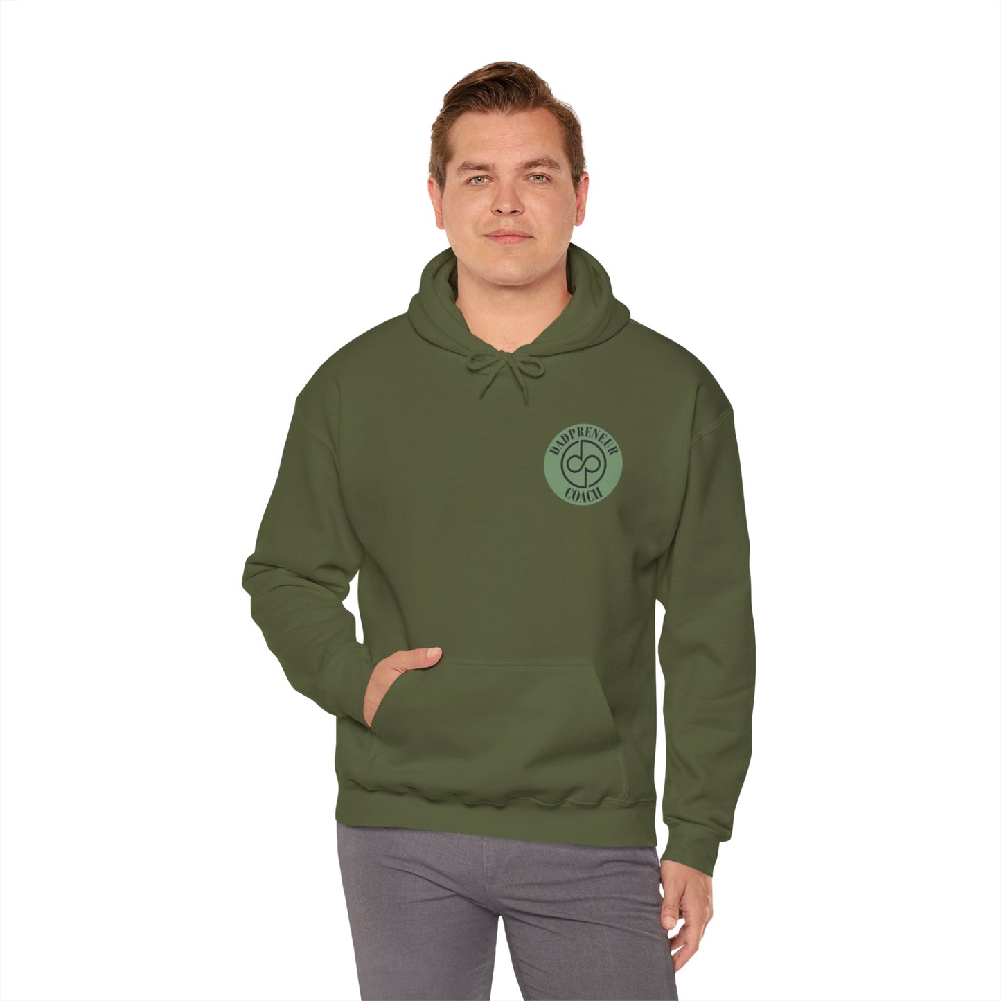 Dadpreneur - Unisex Heavy Blend™ Hooded Sweatshirt (DADPRENEUR COACH LOGO)