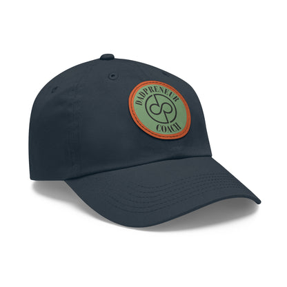 Dadpreneur - Dad Hat with Leather Patch (DADPRENEUR COACH LOGO) Round