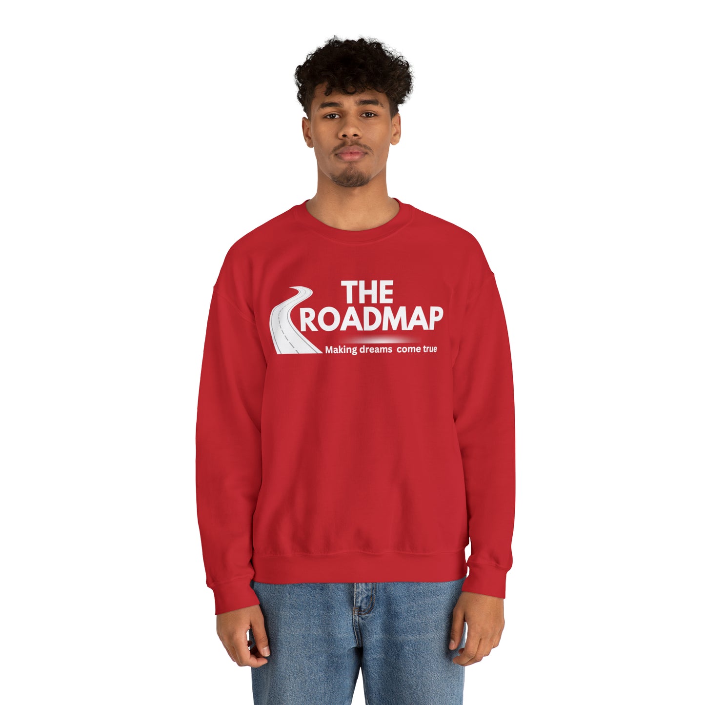 The RoadMap - Unisex Heavy Blend™ Crewneck Sweatshirt (MAKING DREAMS COME TRUE) White Design