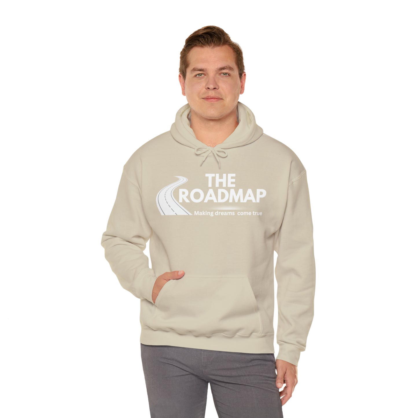 The RoadMap - Unisex Heavy Blend™ Hooded Sweatshirt (MAKING DREAMS COME TRUE) White Design