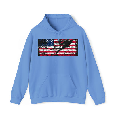 Silhouette Scuba Diver American Flag Hoodie Scuba Shirt Gift for Scuba Divers