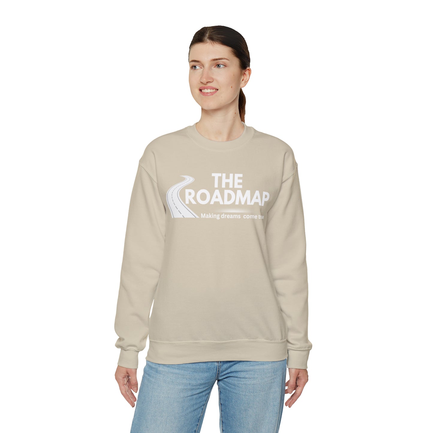 The RoadMap - Unisex Heavy Blend™ Crewneck Sweatshirt (MAKING DREAMS COME TRUE) White Design