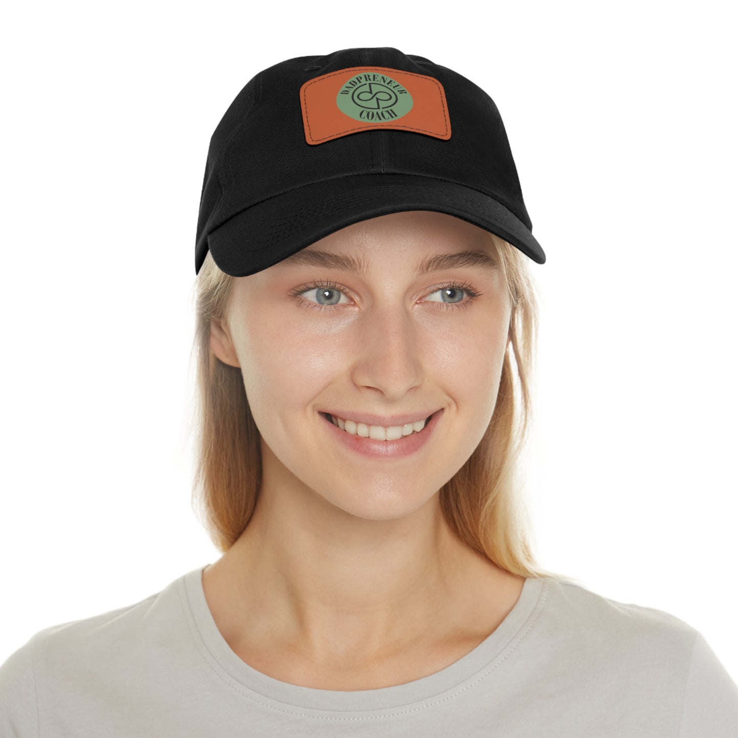 Dadpreneur - Dad Hat with Leather Patch (DADPRENEUR COACH LOGO) Rectangle