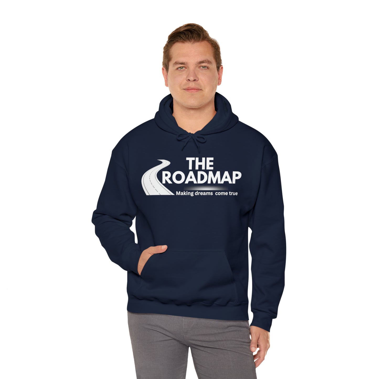 The RoadMap - Unisex Heavy Blend™ Hooded Sweatshirt (MAKING DREAMS COME TRUE) White Design