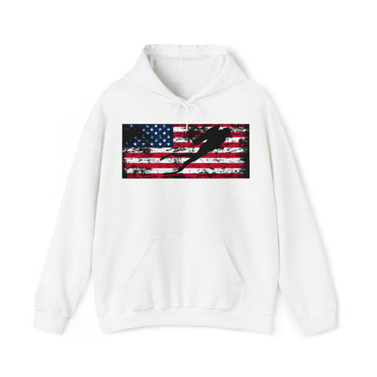 Silhouette Scuba Diver American Flag Hoodie Scuba Shirt Gift for Scuba Divers