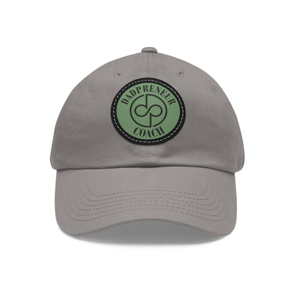 Dadpreneur - Dad Hat with Leather Patch (DADPRENEUR COACH LOGO) Round