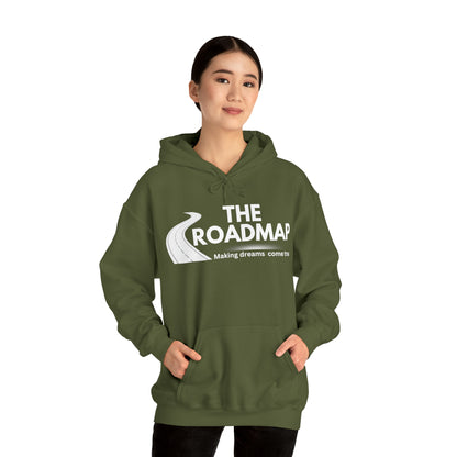 The RoadMap - Unisex Heavy Blend™ Hooded Sweatshirt (MAKING DREAMS COME TRUE) White Design