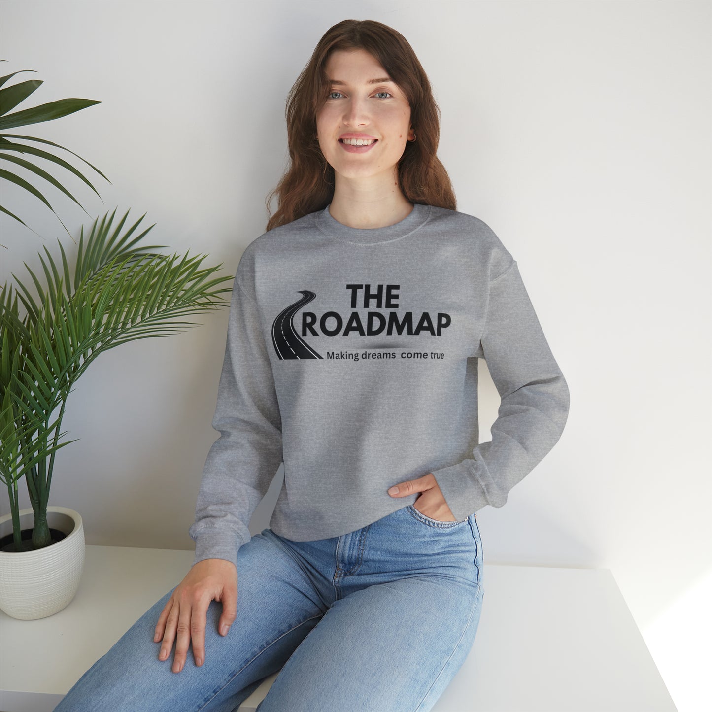 The RoadMap - Unisex Heavy Blend™ Crewneck Sweatshirt (MAKING DREAMS COME TRUE) Black Design