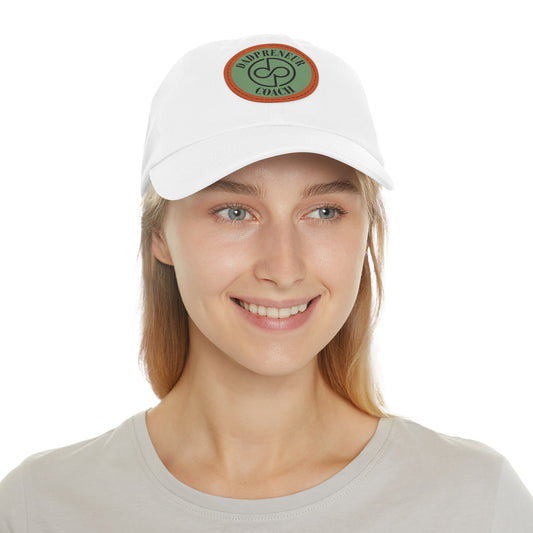 Dadpreneur - Dad Hat with Leather Patch (DADPRENEUR COACH LOGO) Round