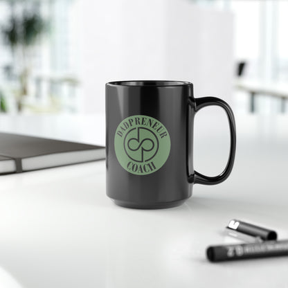 Dadpreneur/RoadMap - Black Mug, 15oz (DADPRENEUR COACH LOGO/THE ROADMAP LOGO)