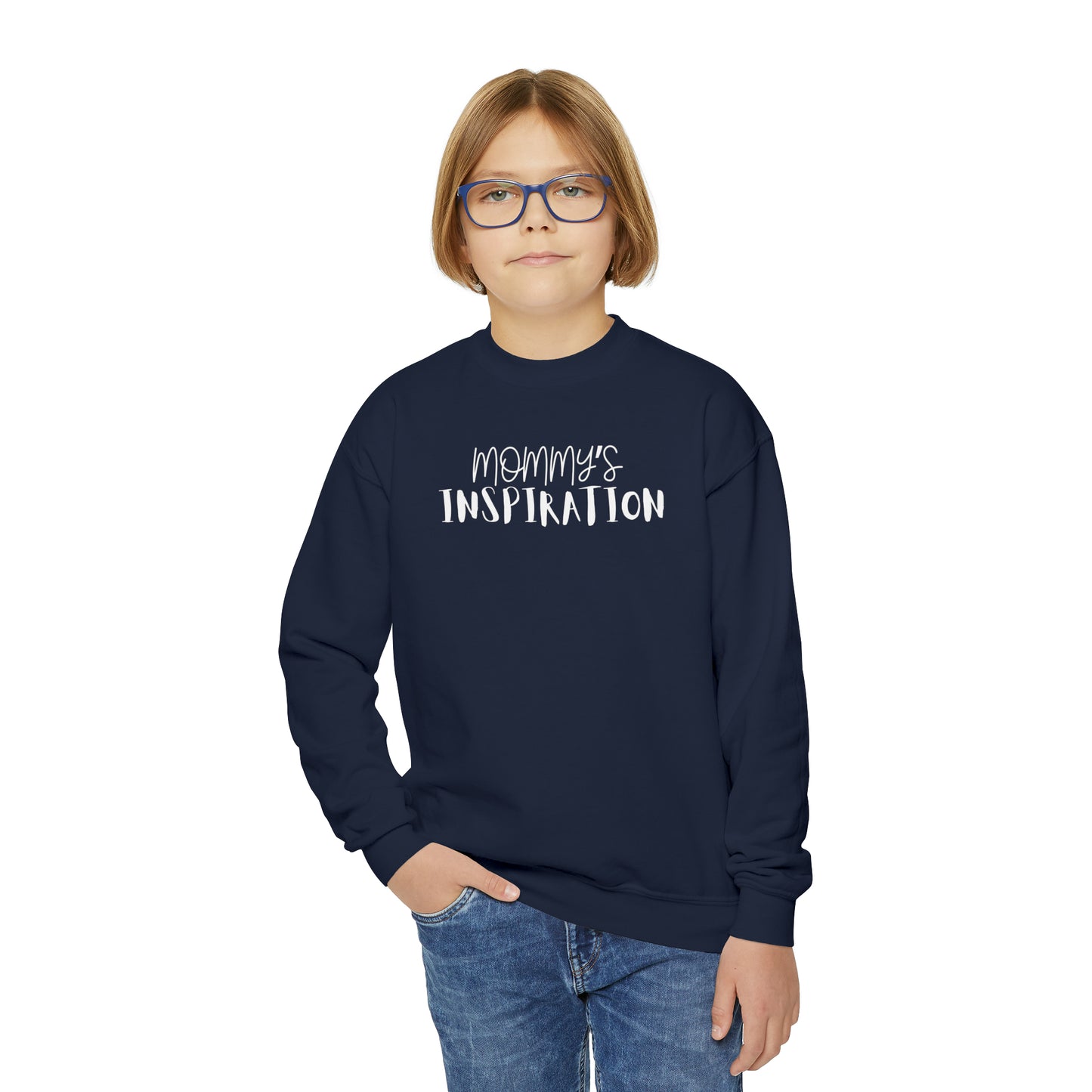 Dadpreneur/RoadMap - Youth Crewneck Sweatshirt (MOMMY'S INSPIRATION)