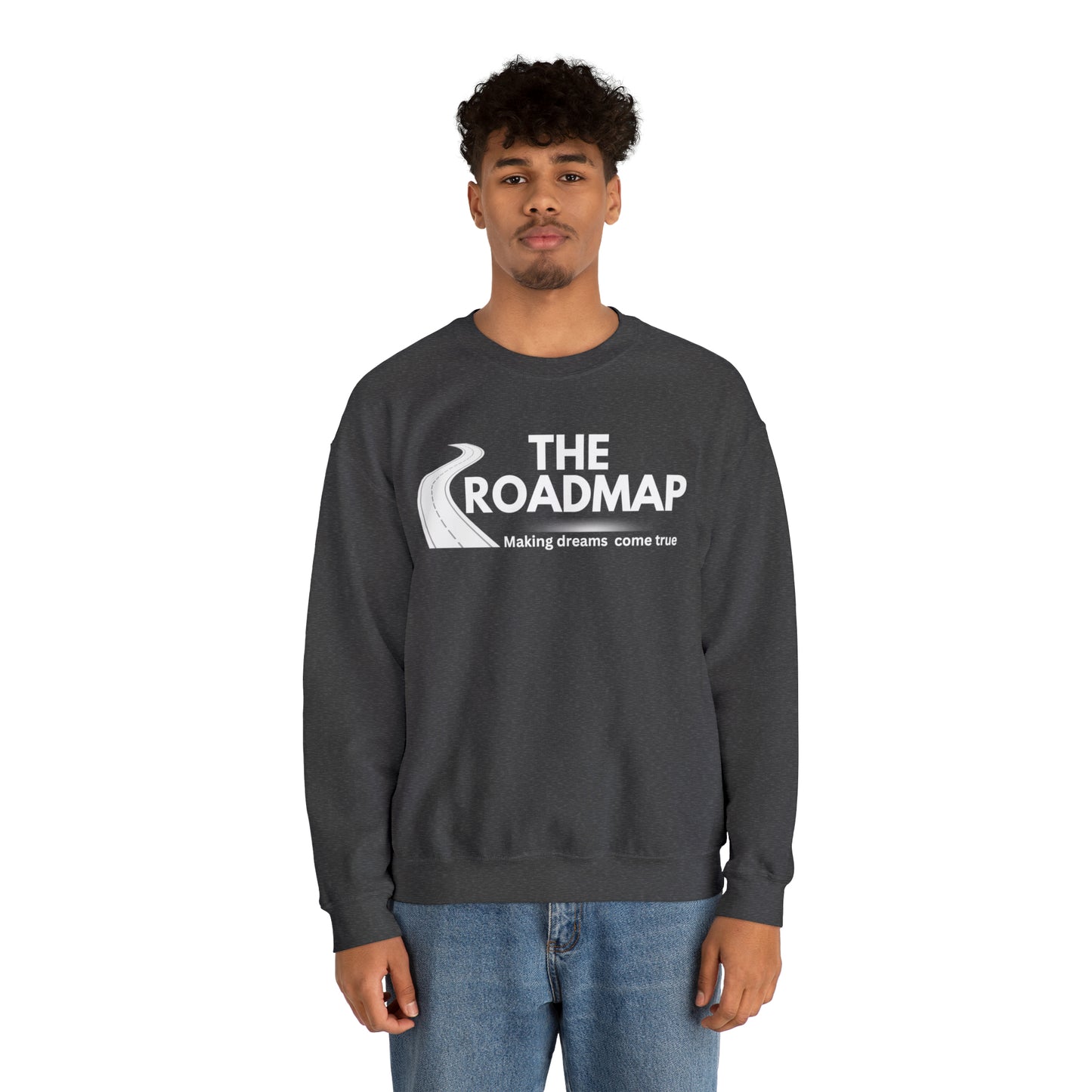 The RoadMap - Unisex Heavy Blend™ Crewneck Sweatshirt (MAKING DREAMS COME TRUE) White Design