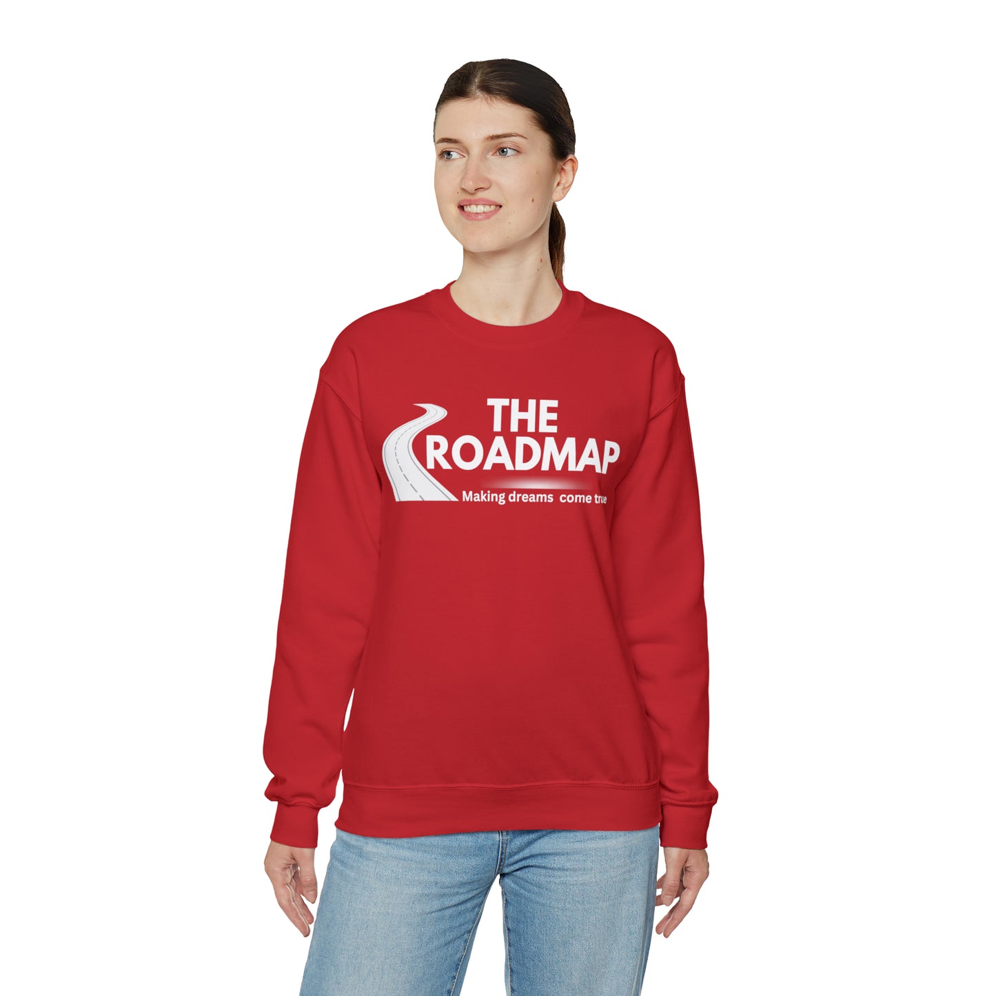 The RoadMap - Unisex Heavy Blend™ Crewneck Sweatshirt (MAKING DREAMS COME TRUE) White Design