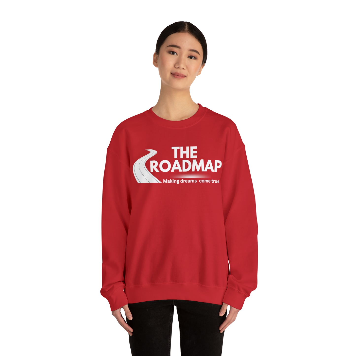 The RoadMap - Unisex Heavy Blend™ Crewneck Sweatshirt (MAKING DREAMS COME TRUE) White Design