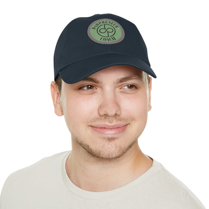 Dadpreneur - Dad Hat with Leather Patch (DADPRENEUR COACH LOGO) Round