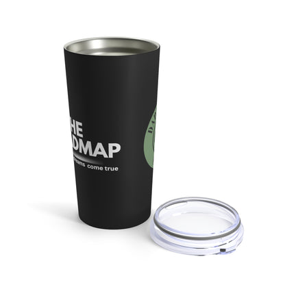 Dadpreneur/RoadMap - Tumbler 20oz (DADPRENEUR COACH LOGO/THE ROADMAP LOGO) Black w/White Design