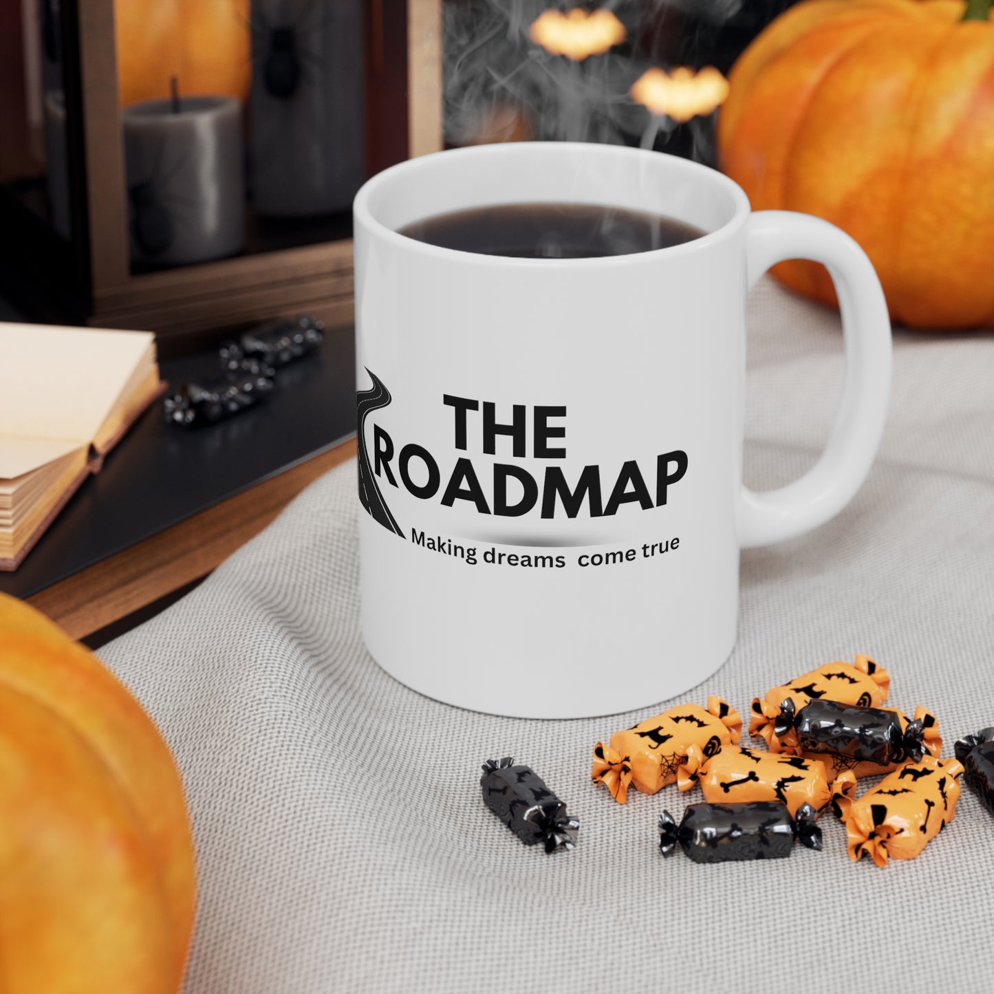 The RoadMap - Ceramic Mug 11oz (MAKING DREAMS COME TRUE) White w/Black Design