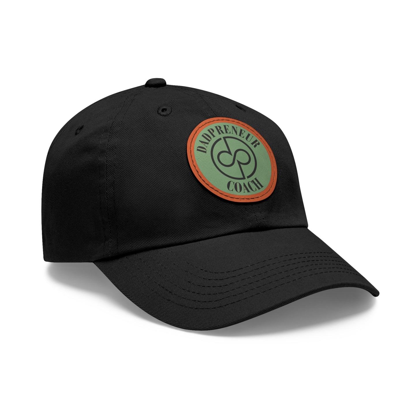 Dadpreneur - Dad Hat with Leather Patch (DADPRENEUR COACH LOGO) Round