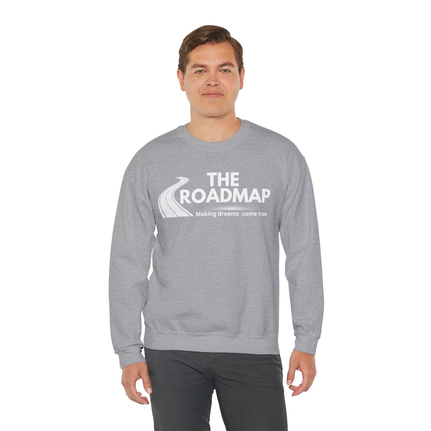 The RoadMap - Unisex Heavy Blend™ Crewneck Sweatshirt (MAKING DREAMS COME TRUE) White Design