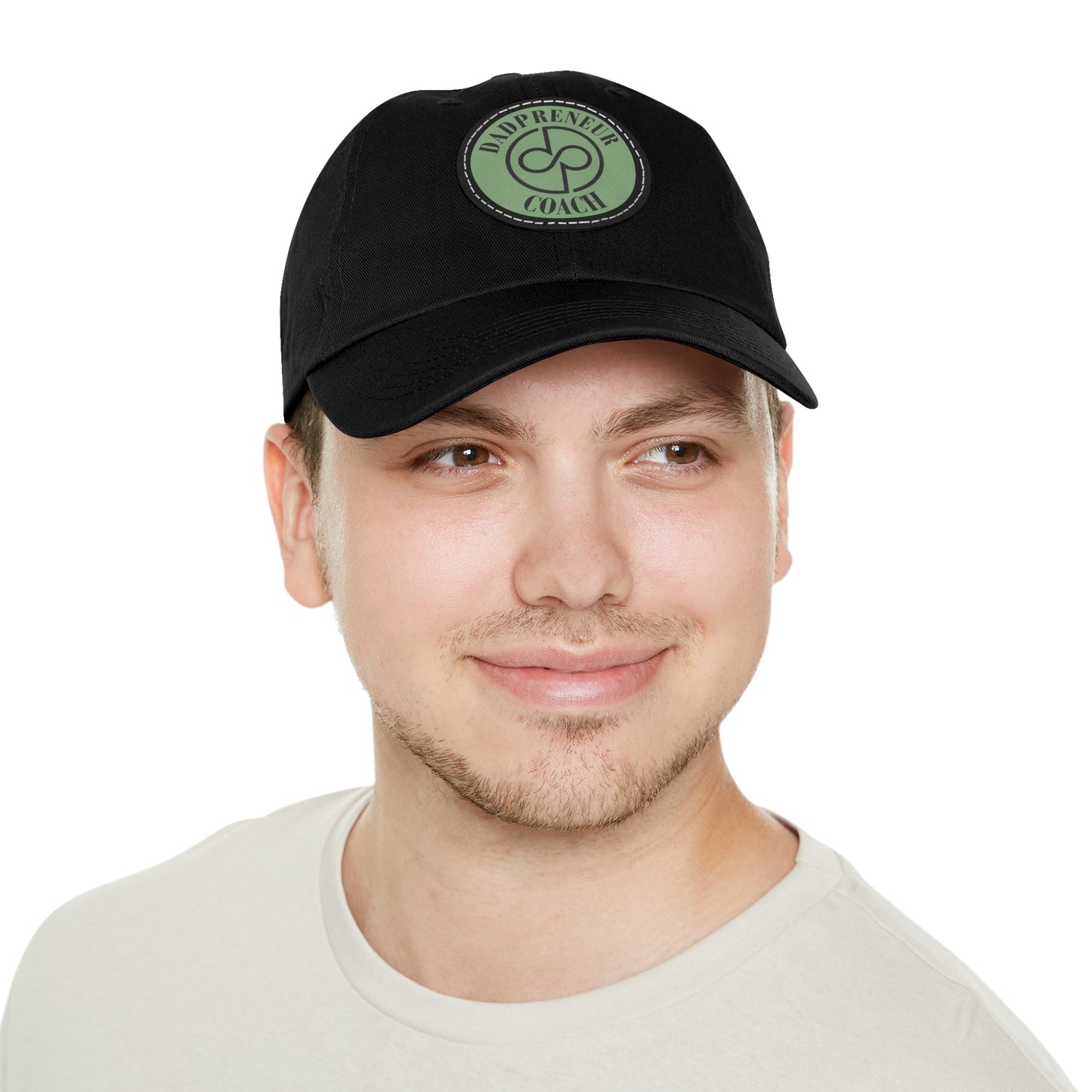 Dadpreneur - Dad Hat with Leather Patch (DADPRENEUR COACH LOGO) Round