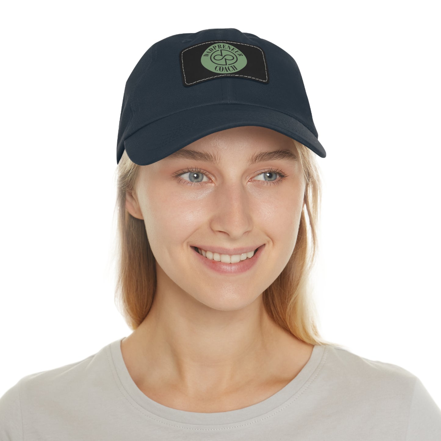 Dadpreneur - Dad Hat with Leather Patch (DADPRENEUR COACH LOGO) Rectangle