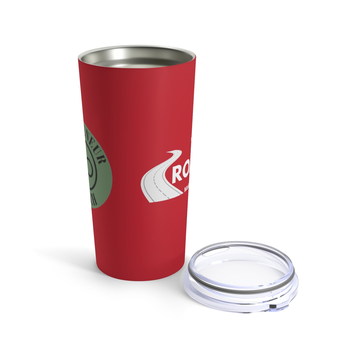 Dadpreneur/RoadMap - Tumbler 20oz (DADPRENEUR COACH LOGO/THE ROADMAP LOGO) Red w/White Design