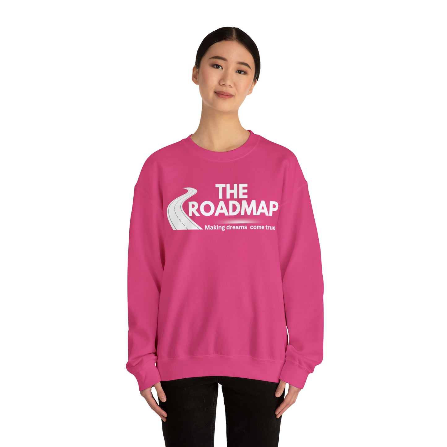 The RoadMap - Unisex Heavy Blend™ Crewneck Sweatshirt (MAKING DREAMS COME TRUE) White Design