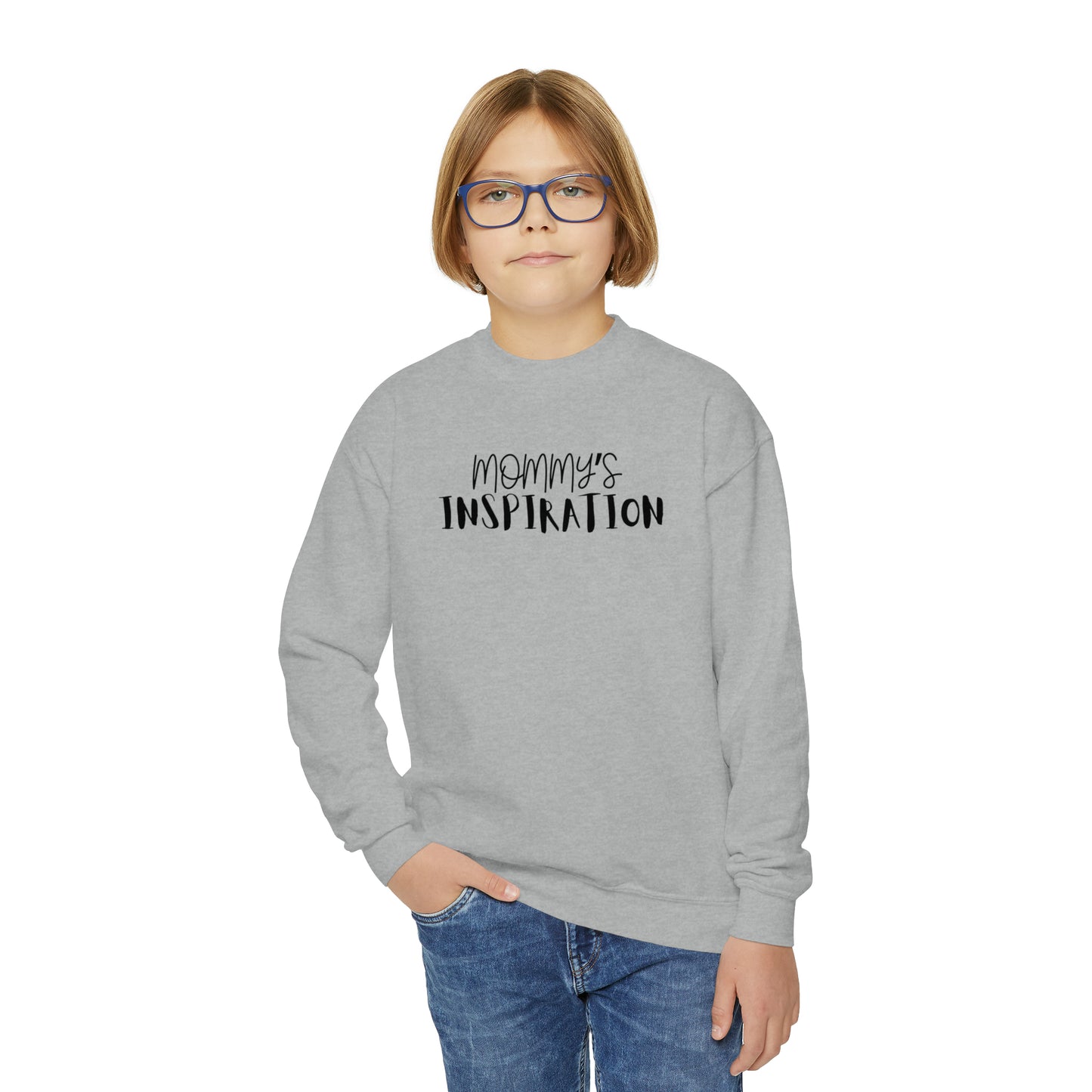 Dadpreneur/RoadMap - Youth Crewneck Sweatshirt (MOMMY'S INSPIRATION)